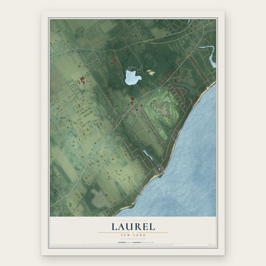 Laurel, New York map print, the full design