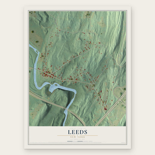 Leeds, New York map print, the full design