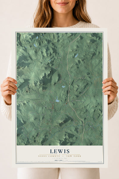 Map of Lewis, Essex County, New York, 18 x 24 inch unframed archival matte print