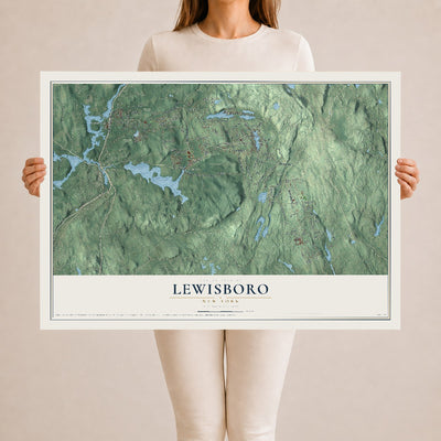 Map of Lewisboro, New York, 24 x 36 inch unframed archival matte print