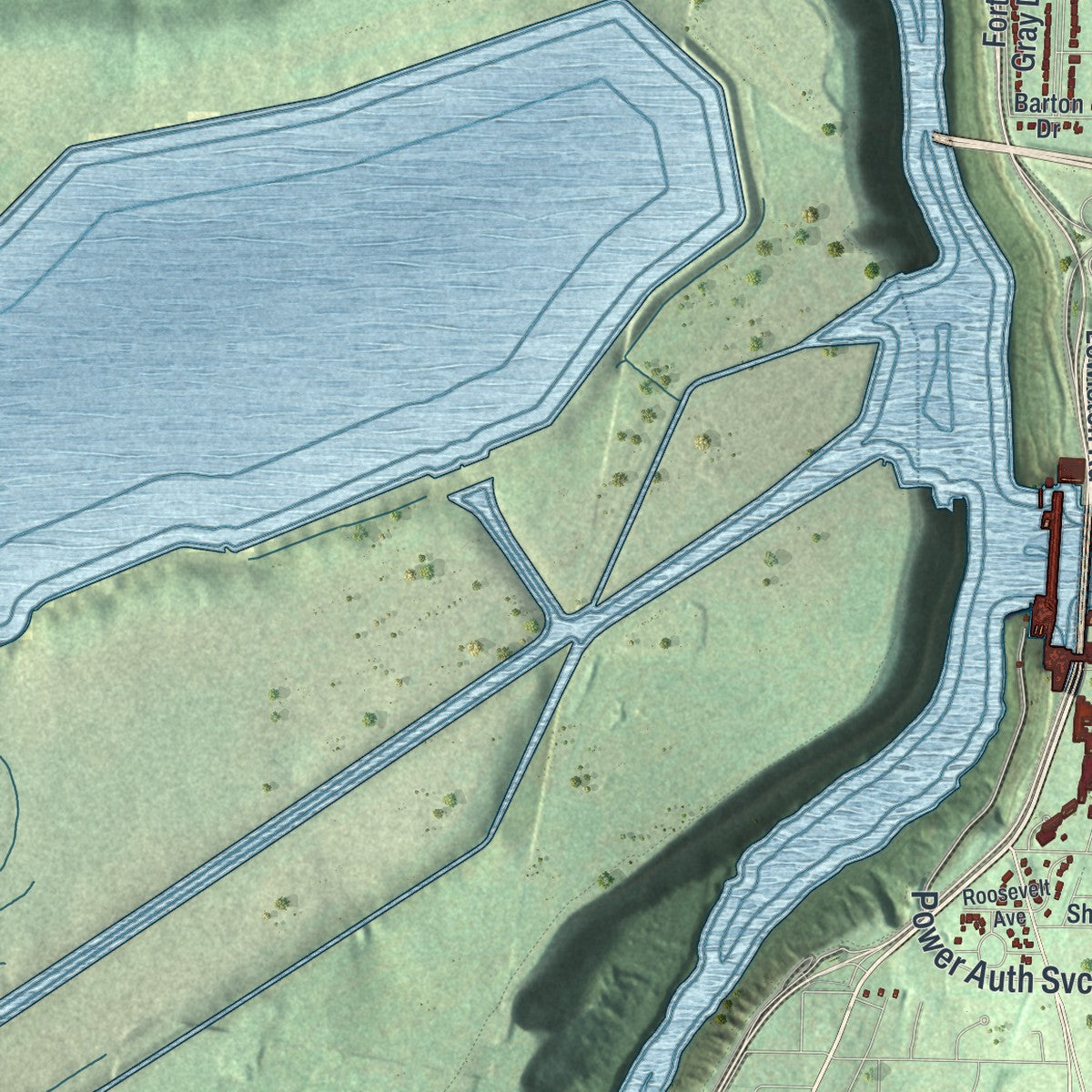 Close-up 2 of the Lewiston, New York map artwork