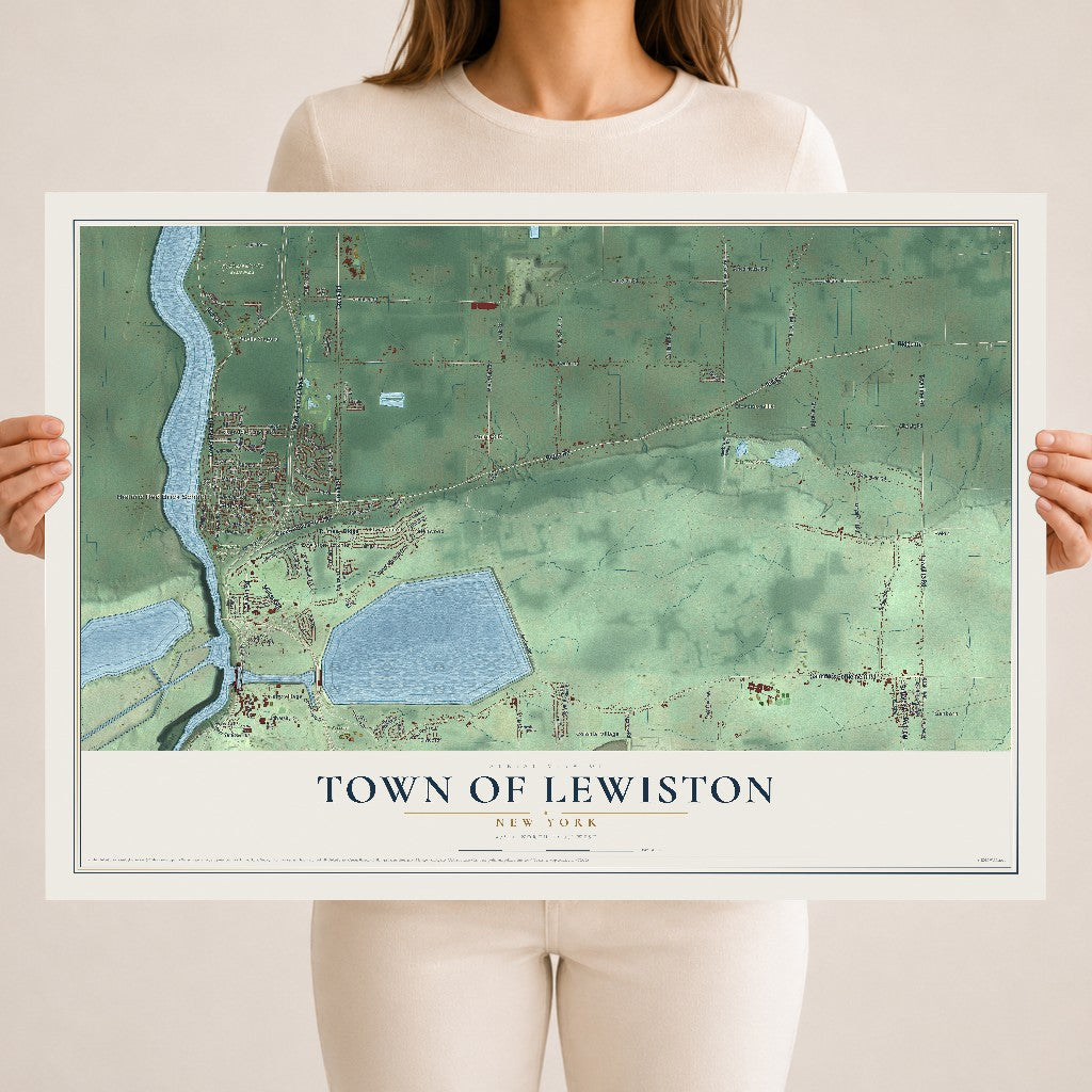 Lewiston, New York map print, 18" x 24" Archival Matte Print mockup