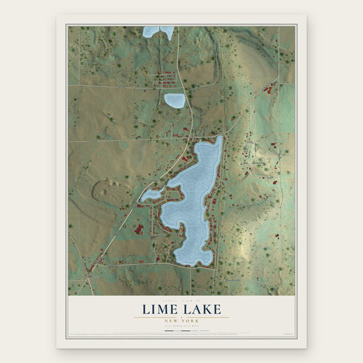 Lime Lake, New York map print, the full design