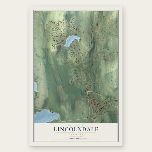 Lincolndale, New York map print, the full design