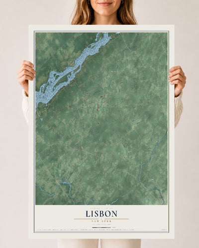 Map of Lisbon, New York, 24 x 36 inch unframed archival matte print
