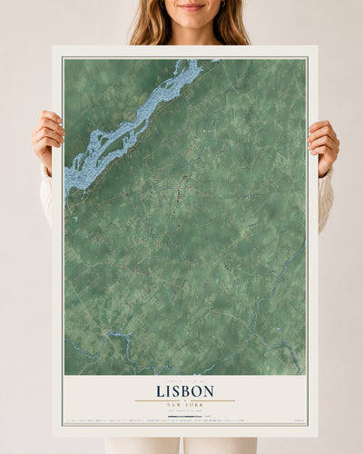 Lisbon, New York map print, 24" x 36" Archival Matte Print mockup
