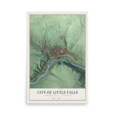 Map of the City of Little Falls, Herkimer County, New York, 12 x 18 inch unframed archival matte print