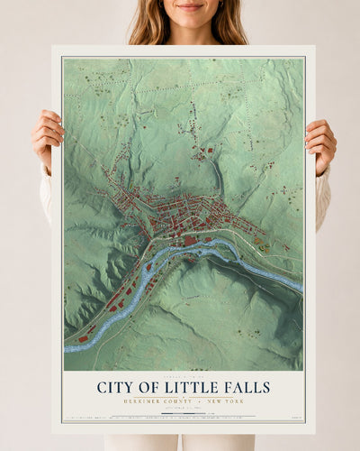 Map of the City of Little Falls, Herkimer County, New York, 24 x 36 inch unframed archival matte print