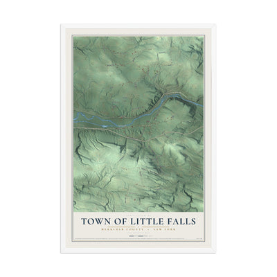 Map of the Town of Little Falls, Herkimer County, New York, 12 x 18 inch print in a white wood frame