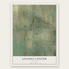Livonia Center, New York map print, the full design