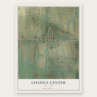 Livonia Center, New York map print, the full design