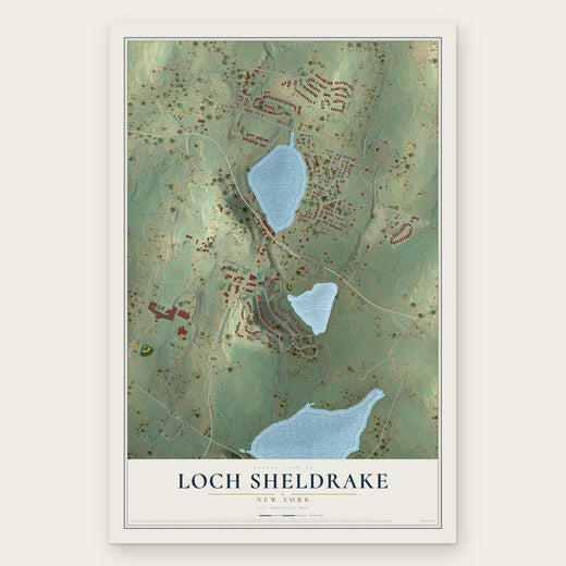Loch Sheldrake, New York map print, the full design