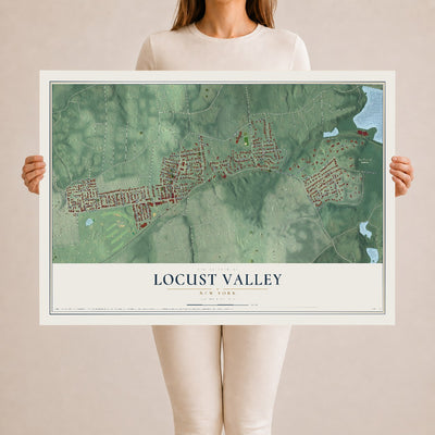 Locust Valley, New York map print, 24" x 36" Archival Matte Print mockup