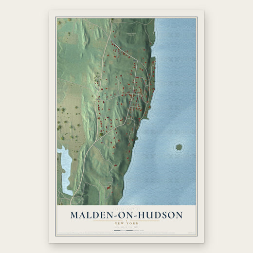 Malden-on-Hudson, New York map print, the full design