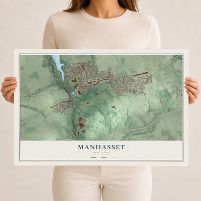 Manhasset, New York map print, 12" x 18" Archival Matte Print mockup