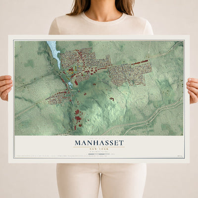 Manhasset, New York map print, 18" x 24" Archival Matte Print mockup