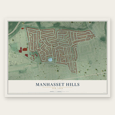 Manhasset Hills, New York map print, the full design