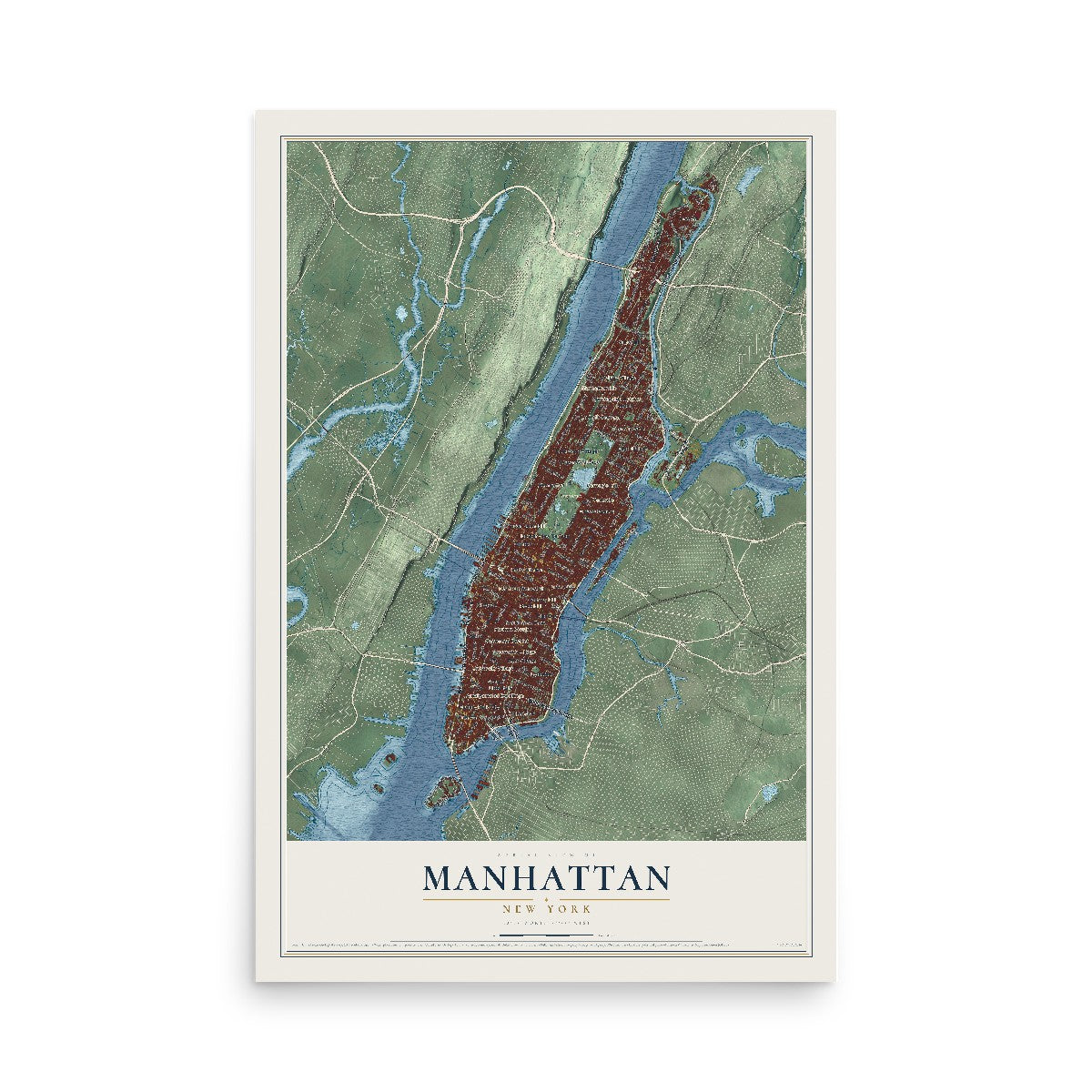 Manhattan, New York map print, 12" x 18" Archival Matte Print mockup