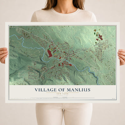 Manlius, New York map print, 18" x 24" Archival Matte Print mockup