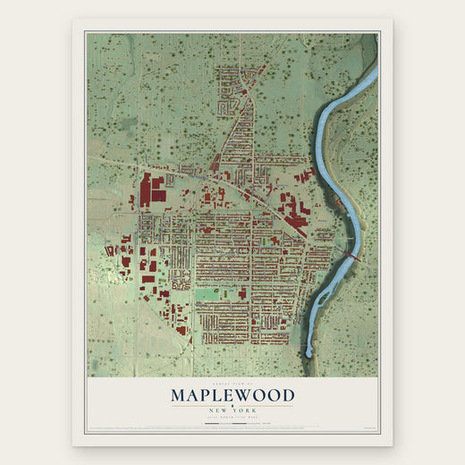 Maplewood, New York map print, the full design