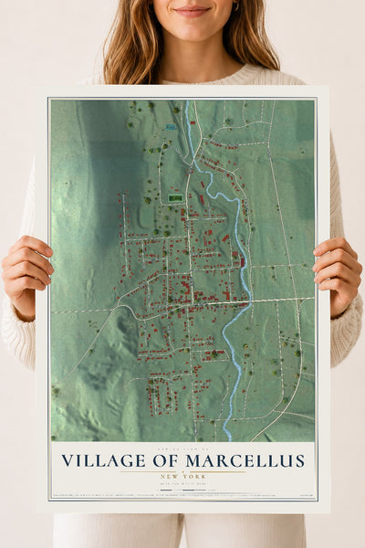 Marcellus, New York map print, 18" x 24" Archival Matte Print mockup