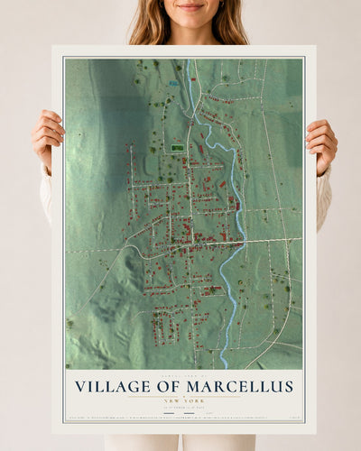Marcellus, New York map print, 24" x 36" Archival Matte Print mockup