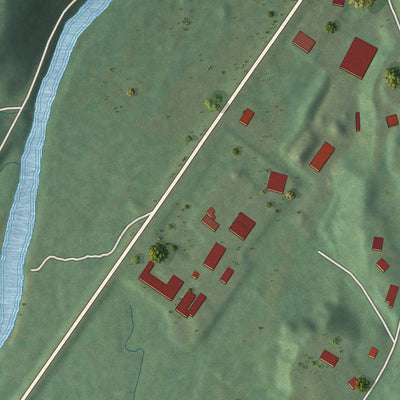 Close-up 2 of the Margaretville, New York map artwork