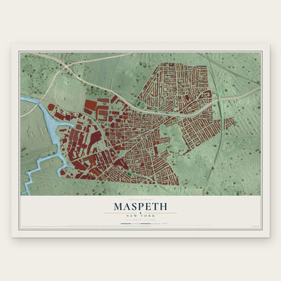Maspeth, New York map print, the full design
