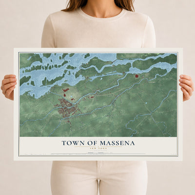 Massena, New York map print, 12" x 18" Archival Matte Print mockup
