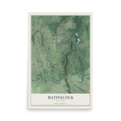 Matinecock, New York map print, 12" x 18" Archival Matte Print mockup