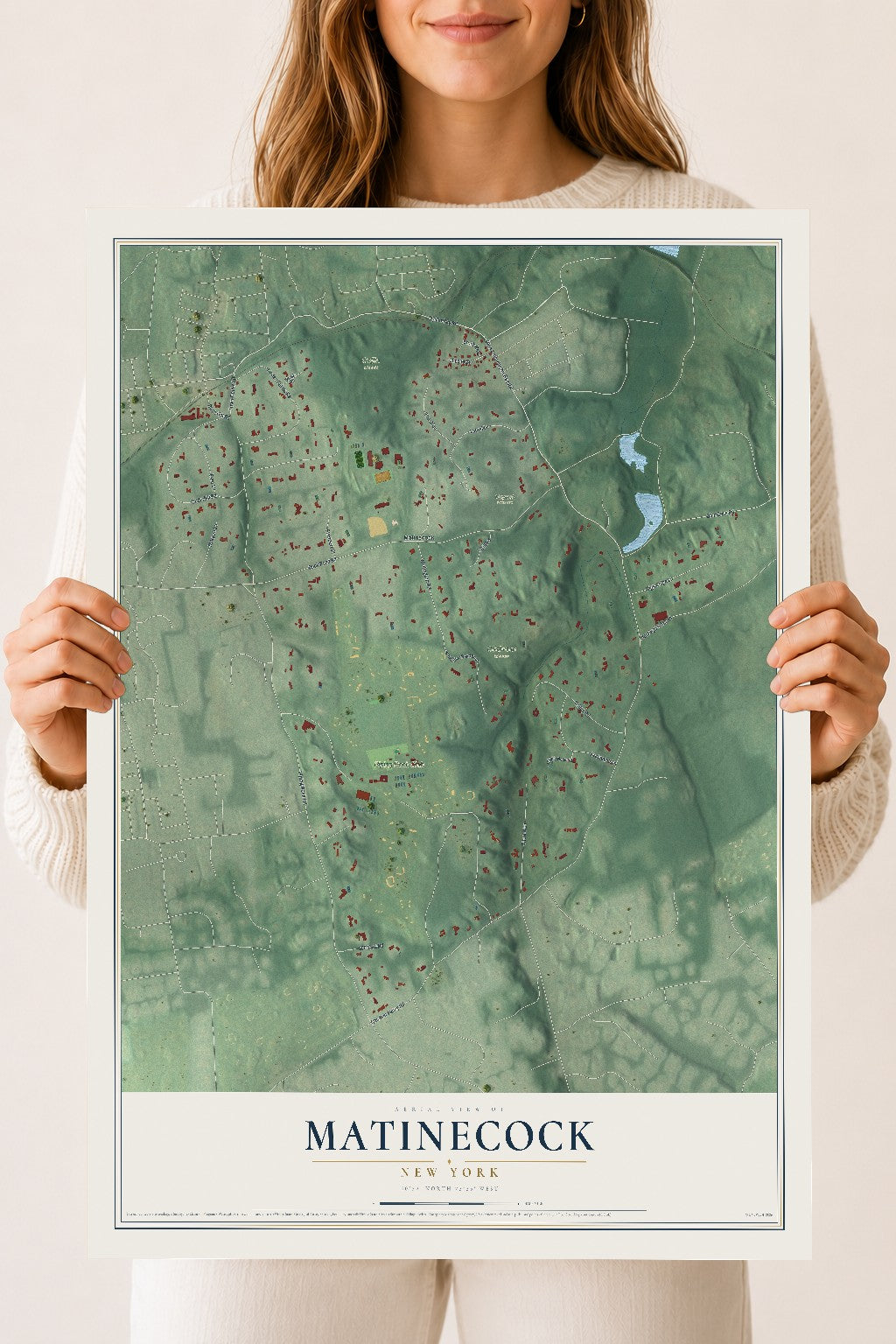 Matinecock, New York map print, 18" x 24" Archival Matte Print mockup