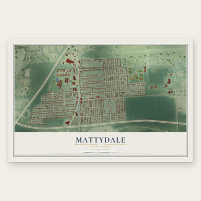 Mattydale, New York map print, the full design