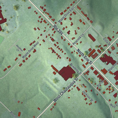 Close-up 2 of the Mayville, New York map artwork