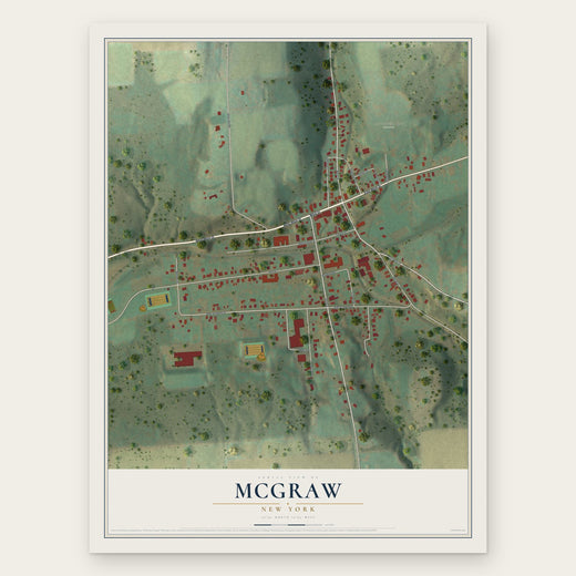 McGraw, New York map print, the full design