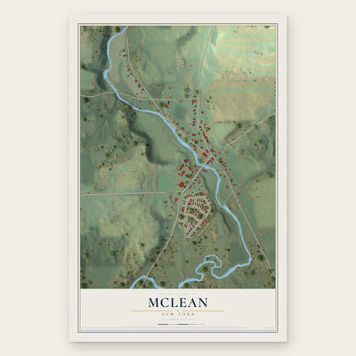 McLean, New York map print, the full design