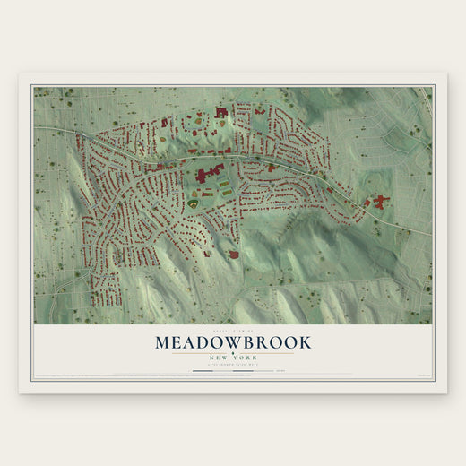 Meadowbrook, New York map print, the full design