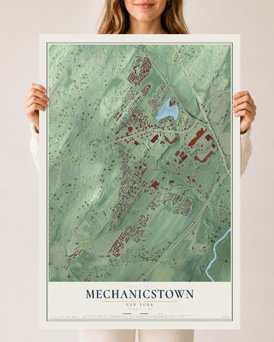 Mechanicstown, New York map print, 24" x 36" Archival Matte Print mockup