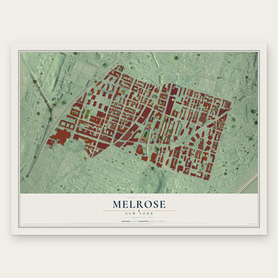 Melrose, New York map print, the full design