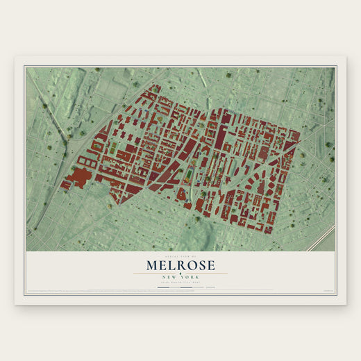 Melrose, New York map print, the full design