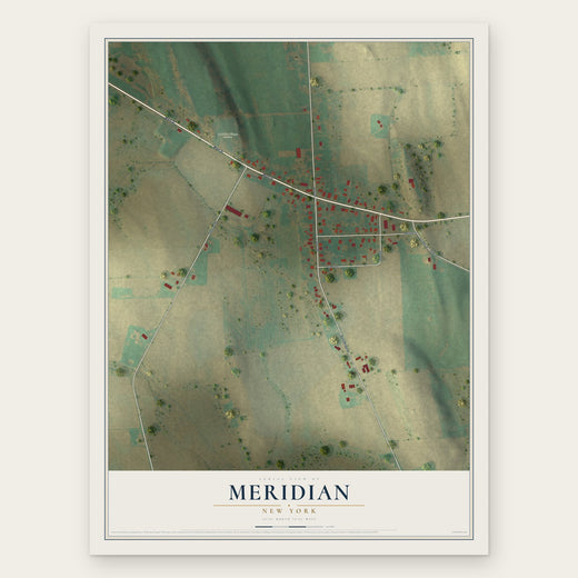 Meridian, New York map print, the full design