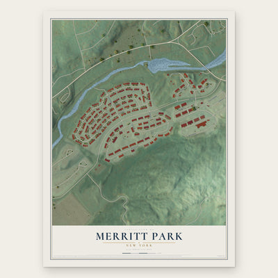 Merritt Park, New York map print, the full design