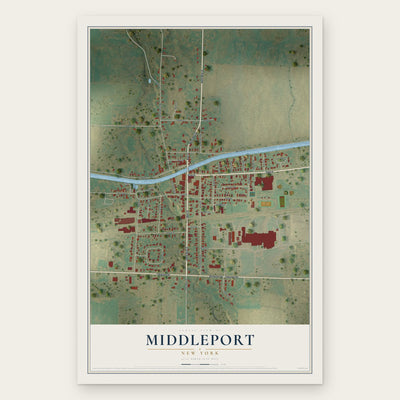 Middleport, New York map print, the full design