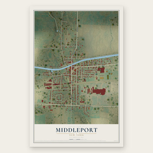 Middleport, New York map print, the full design