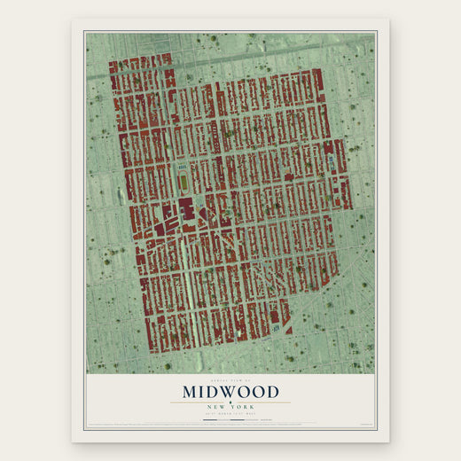 Midwood, New York map print, the full design