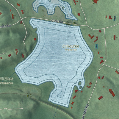 Close-up 2 of the Mill Neck, New York map artwork