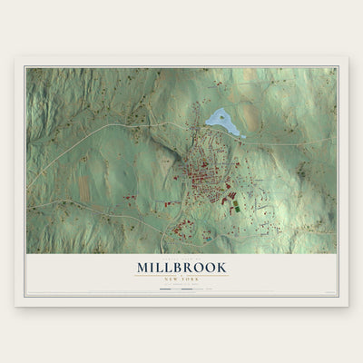 Millbrook, New York map print, the full design