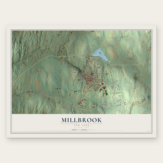 Millbrook, New York map print, the full design