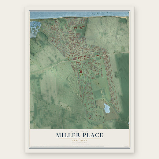 Miller Place, New York map print, the full design