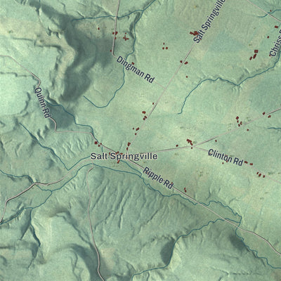 Close-up 2 of the Minden, New York map artwork