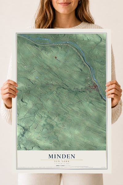 Minden, New York map print, 18" x 24" Archival Matte Print mockup